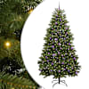 vidaXL Tehisj&otilde;ulupuu 240 cm 300 LED-i Soe valge PVC ja teras Roheline