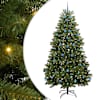 vidaXL Tehisj&otilde;ulupuu 240 cm 300 LED-i Soe valge PVC ja teras Roheline