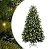 vidaXL Tehisj&otilde;ulupuu 270 cm 300 LED-i Soe valge PVC ja teras Roheline