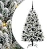 vidaXL Tehisj&otilde;ulupuu 120 cm 150 LED-i Soe valge PVC ja teras