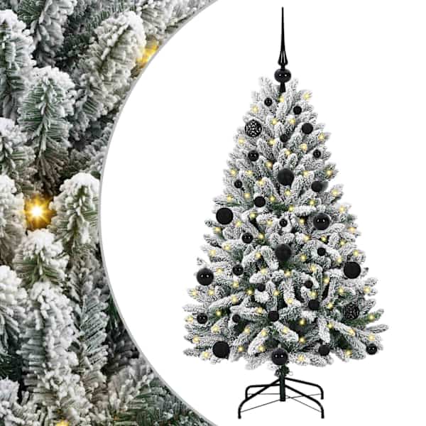 vidaXL Tehisj&otilde;ulupuu 120 cm 150 LED-i Soe valge PVC ja teras