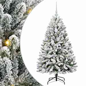 vidaXL Tehisj&otilde;ulupuu 120 cm 150 LED-i Soe valge PVC ja teras