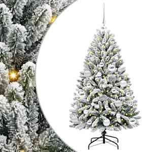 vidaXL Tehisj&otilde;ulupuu 120 cm 150 LED-i Soe valge PVC ja teras