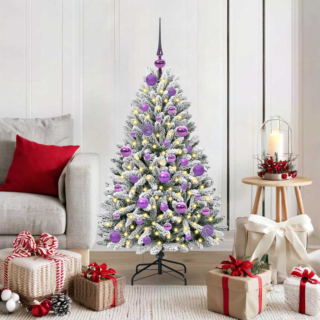 Sapin de Noël artificiel Vert et blanc 120 cm PVC et métal