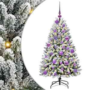 vidaXL Tehisj&otilde;ulupuu 120 cm 150 LED-i Soe valge PVC ja teras