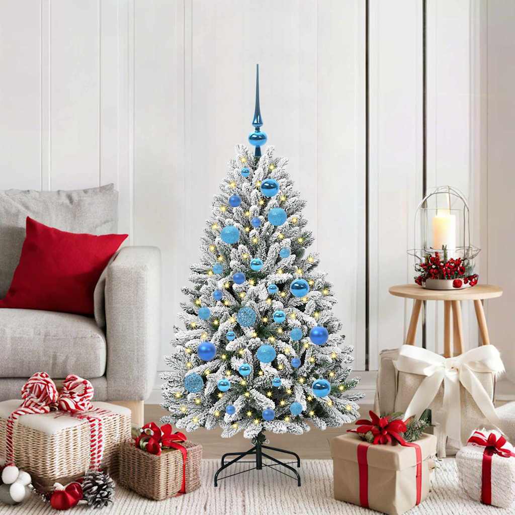 Sapin de Noël artificiel Vert et blanc 120 cm PVC et métal