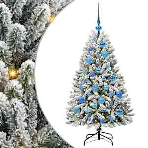 vidaXL Tehisj&otilde;ulupuu 120 cm 150 LED-i Soe valge PVC ja teras