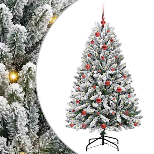 vidaXL Tehisj&otilde;ulupuu 150 cm 150 LED-i Soe valge PVC ja teras