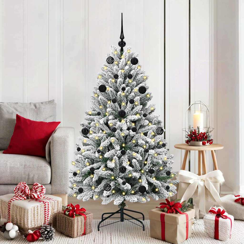 Sapin de Noël artificiel Vert et blanc 150 cm PVC et métal