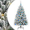 vidaXL Tehisj&otilde;ulupuu 150 cm 150 LED-i Soe valge PVC ja teras