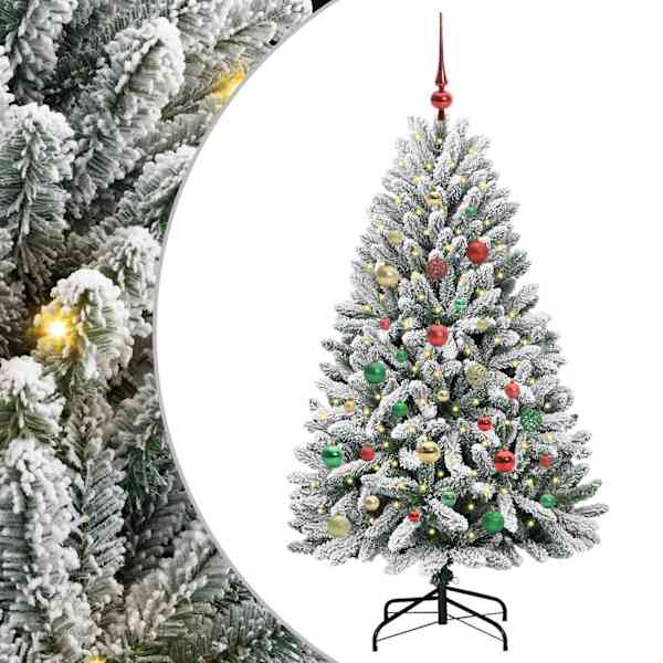 vidaXL Tehisj&otilde;ulupuu 150 cm 150 LED-i Soe valge PVC ja teras