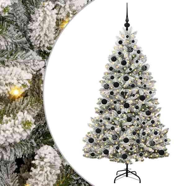 vidaXL Tehisj&otilde;ulupuu 180 cm 300 LED-i Soe valge PVC ja teras