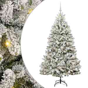 vidaXL Tehisj&otilde;ulupuu 180 cm 300 LED-i Soe valge PVC ja teras