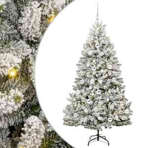 vidaXL Tehisj&otilde;ulupuu 180 cm 300 LED-i Soe valge PVC ja teras