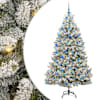 vidaXL Tehisj&otilde;ulupuu 180 cm 300 LED-i Soe valge PVC ja teras