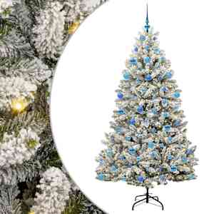 vidaXL Tehisj&otilde;ulupuu 180 cm 300 LED-i Soe valge PVC ja teras