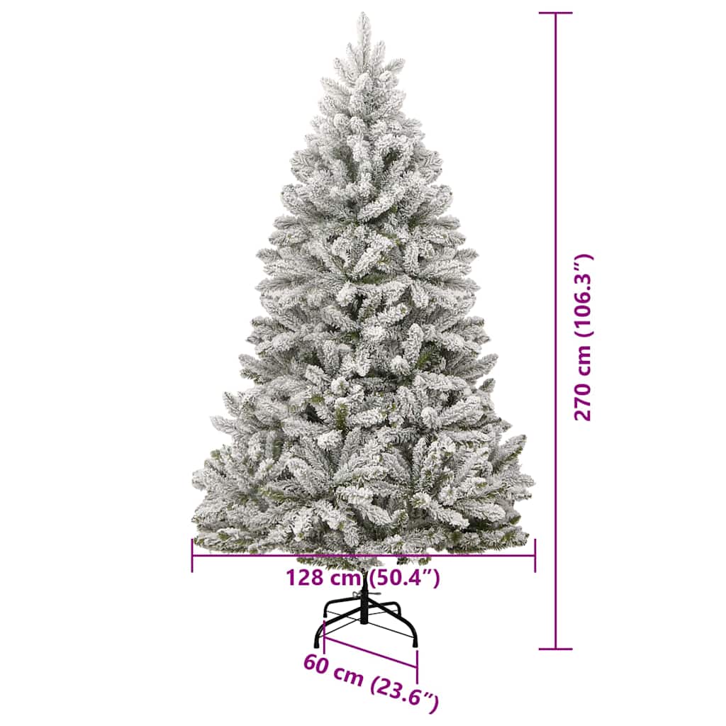 Umělý vánoční stromeček Zelená a bílá 270 cm PVC a kov - obrázek 16