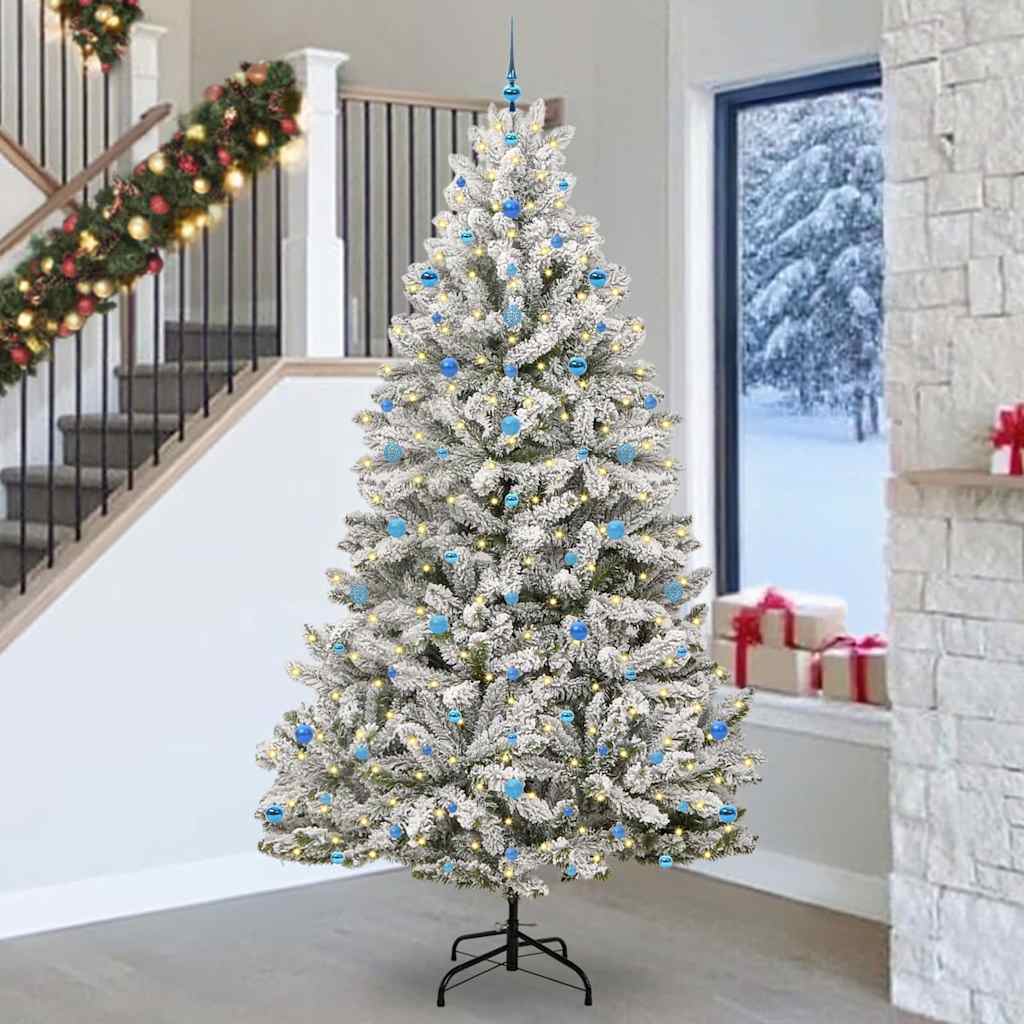 Sapin de Noël artificiel Vert et blanc 270 cm PVC et métal