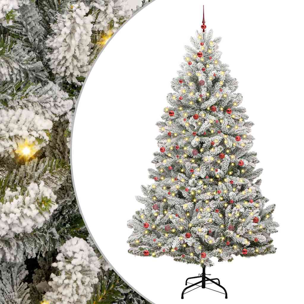 Sapin de Noël artificiel Vert et blanc 300 cm PVC et métal