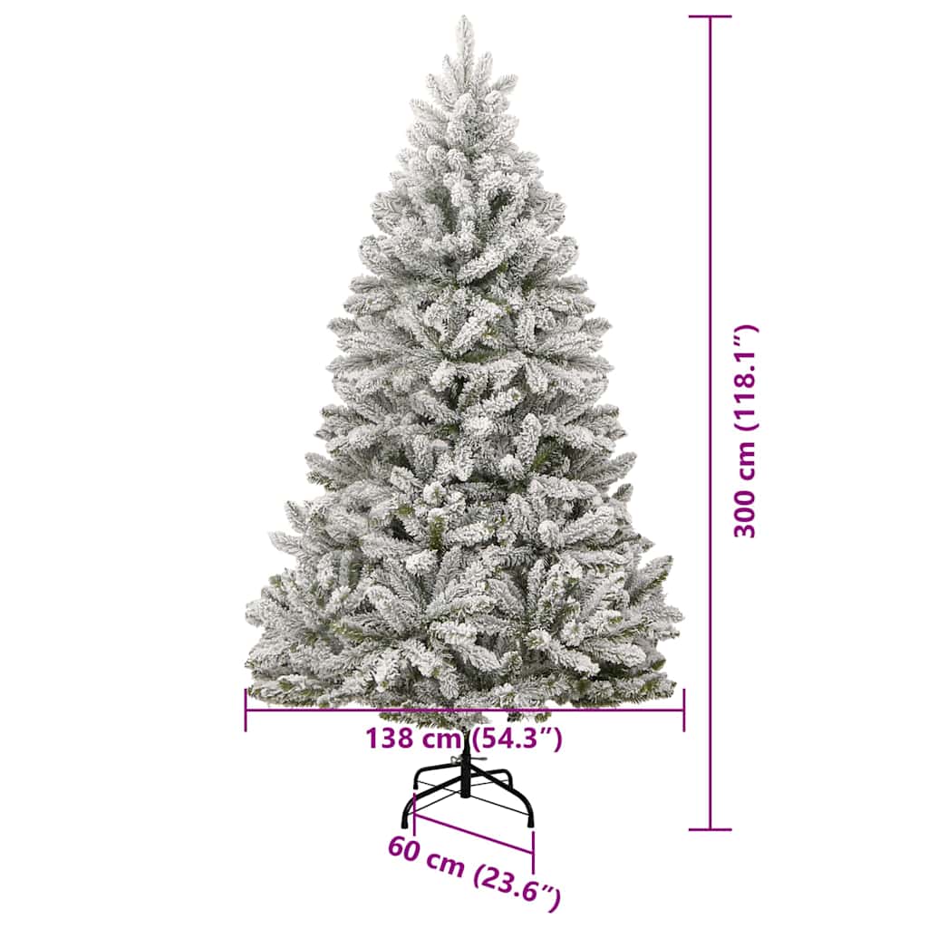 Umělý vánoční stromeček Zelená a bílá 300 cm PVC a kov - obrázek 16