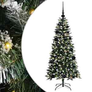 vidaXL Tehisj&otilde;ulupuu Roheline 120 cm PVC, plast ja teras