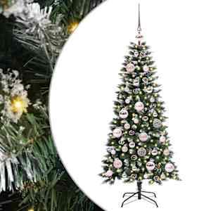 vidaXL Tehisj&otilde;ulupuu Roheline 120 cm PVC, plast ja teras