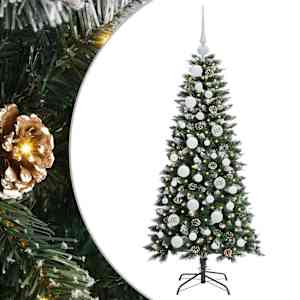 vidaXL Tehisj&otilde;ulupuu Roheline 120 cm PVC, plast ja teras