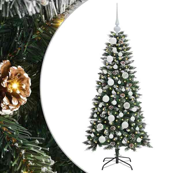 vidaXL Tehisj&otilde;ulupuu Roheline 120 cm PVC, plast ja teras