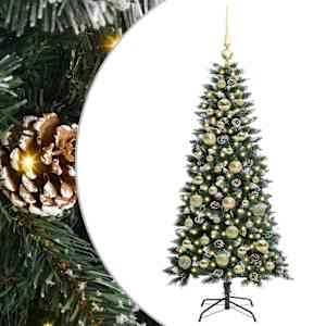 vidaXL Tehisj&otilde;ulupuu Roheline 120 cm PVC, plast ja teras