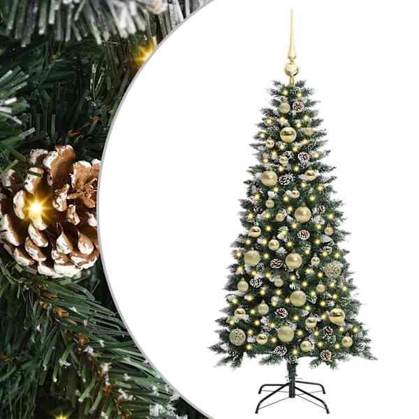 vidaXL Tehisj&otilde;ulupuu Roheline 120 cm PVC, plast ja teras