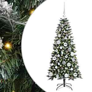 vidaXL Tehisj&otilde;ulupuu Roheline 120 cm PVC, plast ja teras