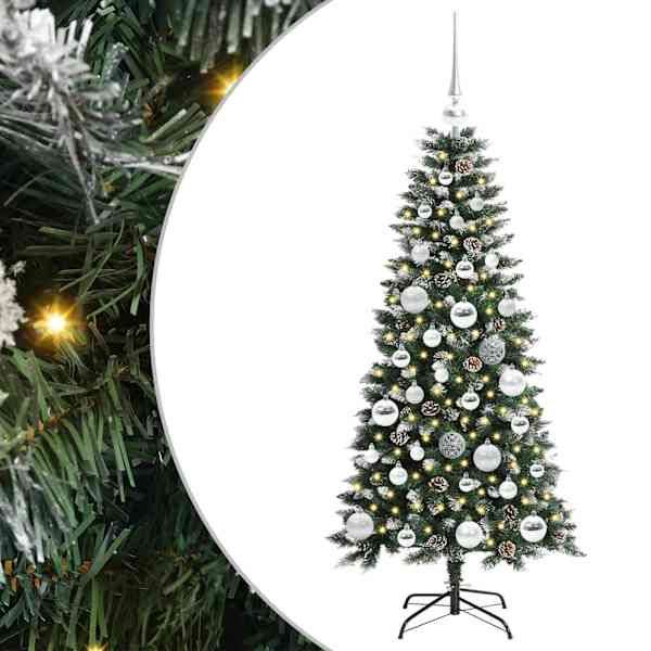 vidaXL Tehisj&otilde;ulupuu Roheline 120 cm PVC, plast ja teras