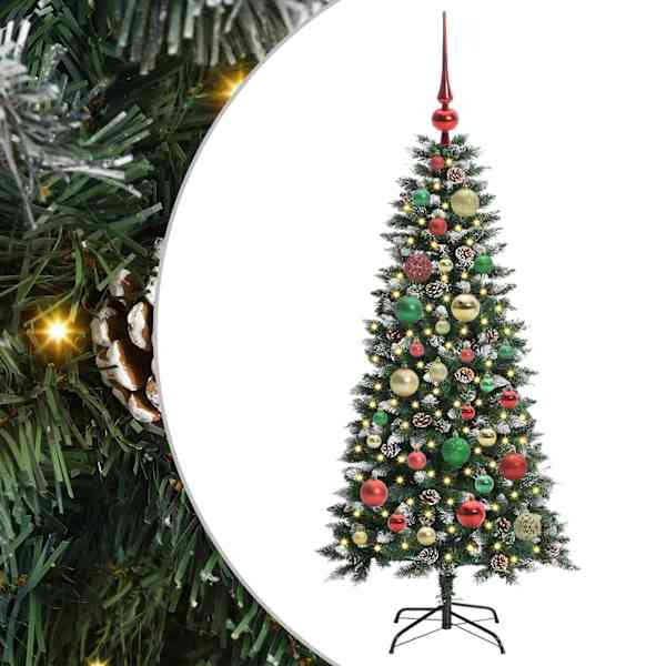 vidaXL Tehisj&otilde;ulupuu Roheline 120 cm PVC, plast ja teras