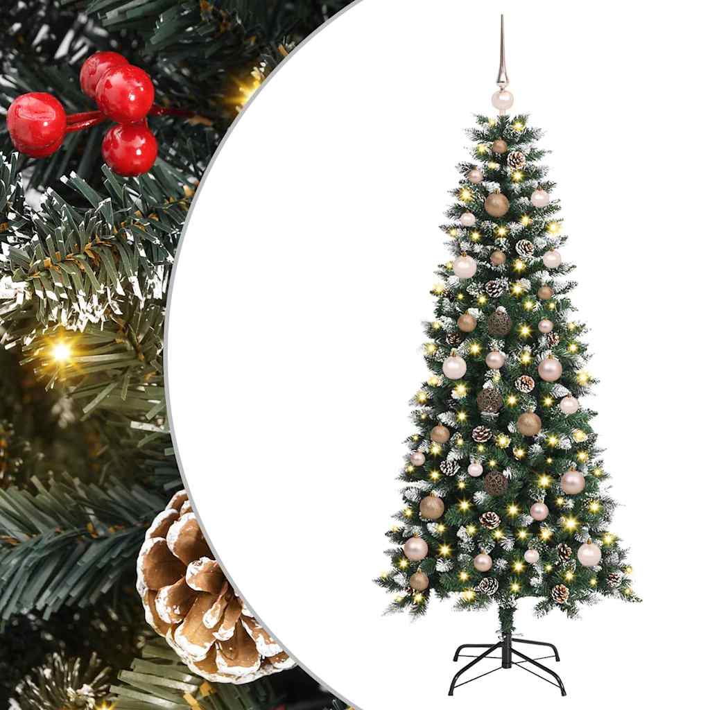 Kunstigt juletræ med LED -strimmellys Grøn 150 cm PVC 2 8721288987662 wbg an m en hd 1