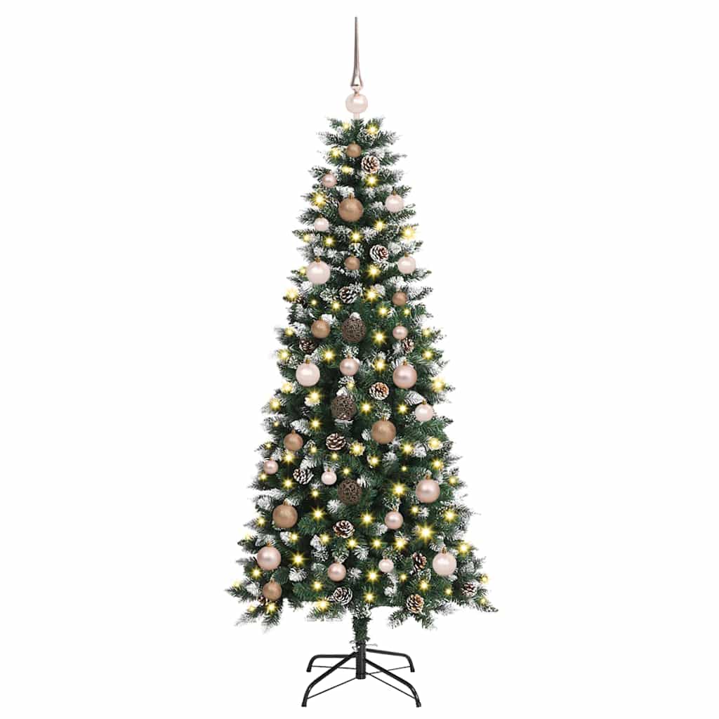 Kunstigt juletræ med LED -strimmellys Grøn 150 cm PVC 3 8721288987662 wbg fr en hd 2