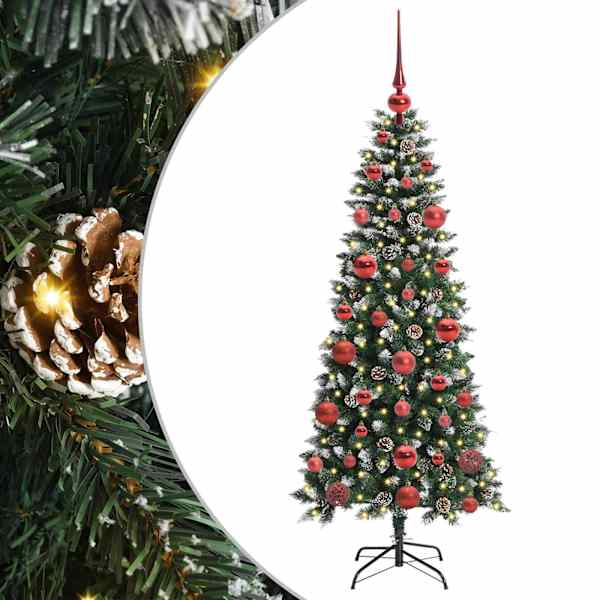 vidaXL Tehisj&otilde;ulupuu Roheline 150 cm PVC, plast ja teras