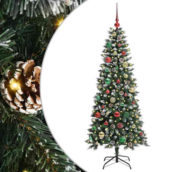 vidaXL Tehisj&otilde;ulupuu Roheline 150 cm PVC, plast ja teras