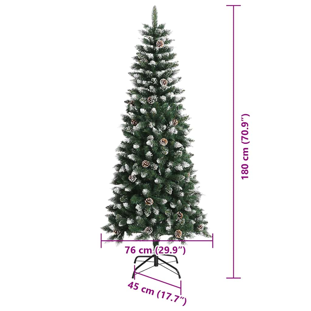 Umělý vánoční stromeček Zelená 180 cm PVC, plast a ocel - obrázek 16