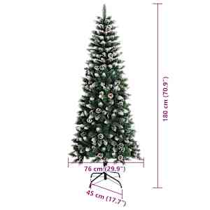 Umělý vánoční stromeček Zelená 180 cm PVC, plast a ocel - obrázek 16