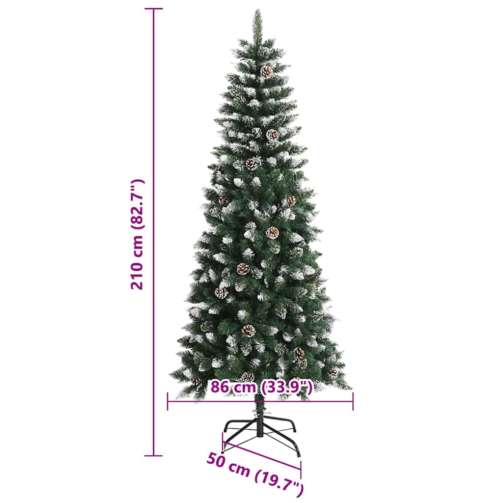 Umělý vánoční stromeček Zelená 210 cm PVC, plast a ocel - obrázek 19