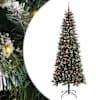 vidaXL Tehisj&otilde;ulupuu Roheline 210 cm PVC, plast ja teras