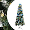 vidaXL Tehisj&otilde;ulupuu Roheline 210 cm PVC, plast ja teras