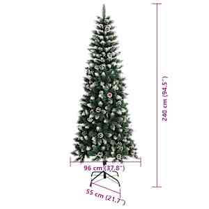 Umělý vánoční stromeček Zelená 240 cm PVC, plast a ocel - obrázek 16