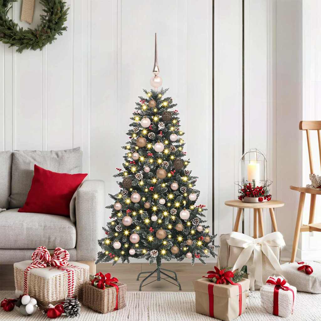 SapindeNoëlartificiel avec des lumières à LED Vert 120cm PVC