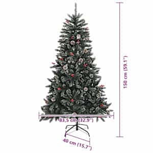 Umělý vánoční stromeček Zelená 150 cm PVC, plast a ocel - obrázek 16