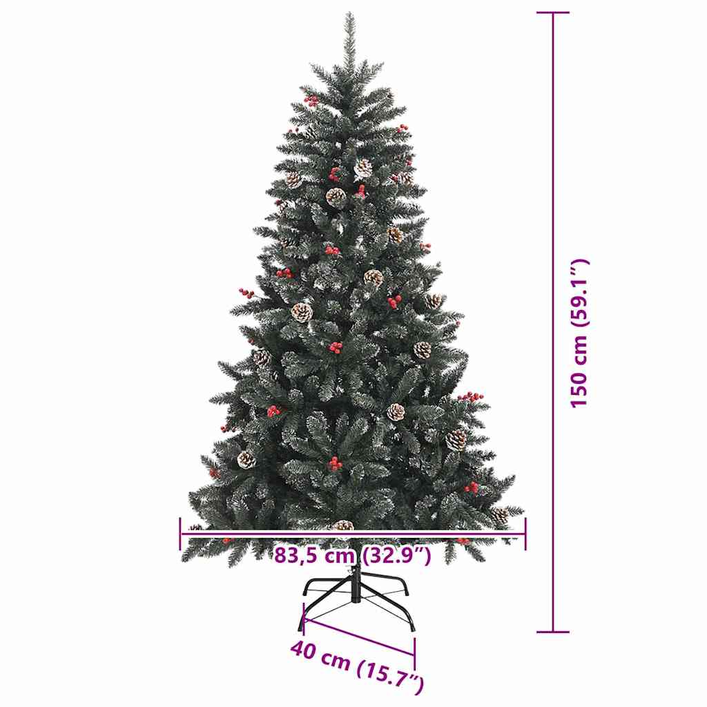 Umělý vánoční stromeček Zelená 150 cm PVC, plast a ocel - obrázek 16