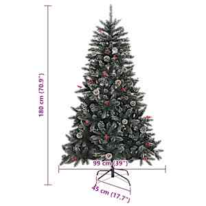 Umělý vánoční stromeček Zelená 180 cm PVC, plast a ocel - obrázek 19