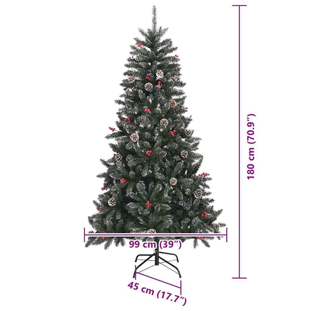 Umělý vánoční stromeček Zelená 180 cm PVC, plast a ocel - obrázek 16