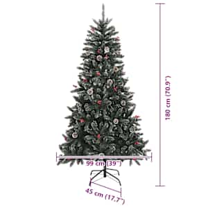 Umělý vánoční stromeček Zelená 180 cm PVC, plast a ocel - obrázek 16