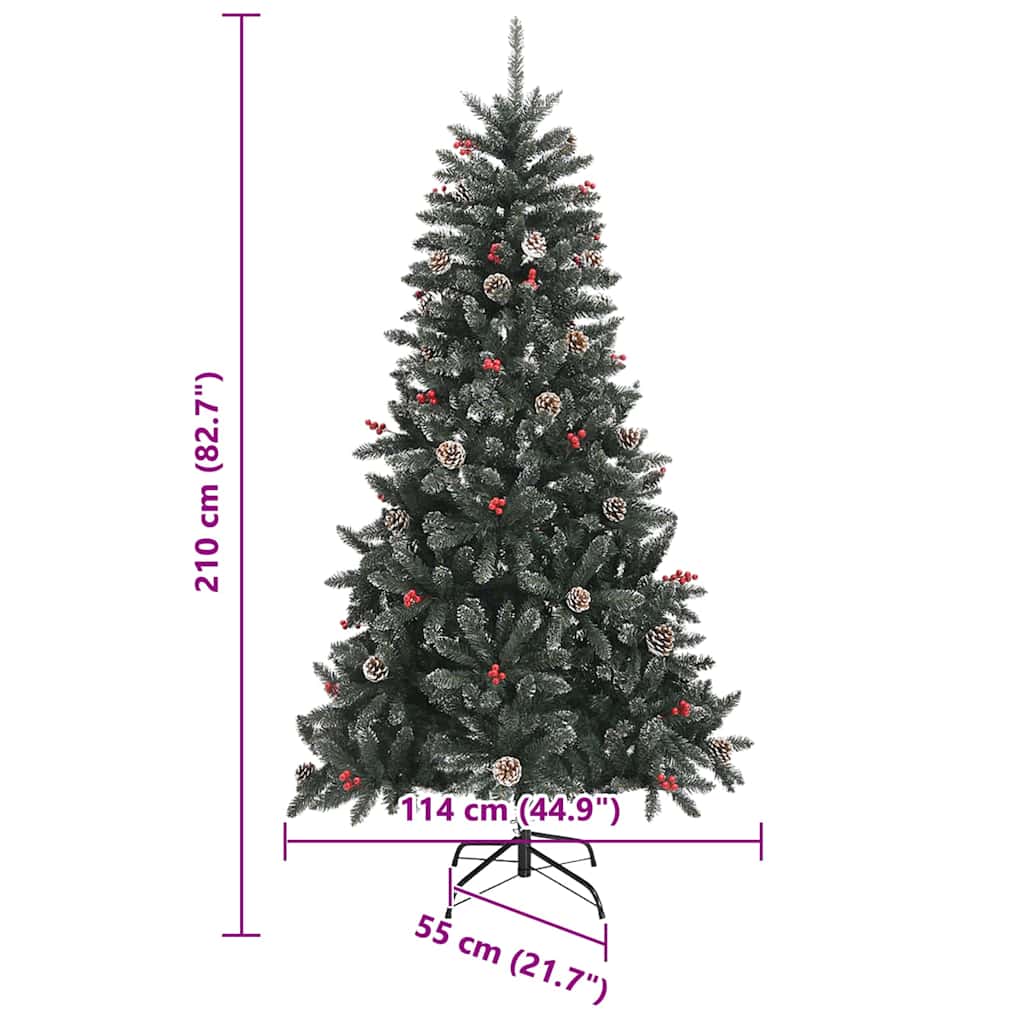 Umestno božično drevo Zelena 210 cm PVC, plastika in jeklo